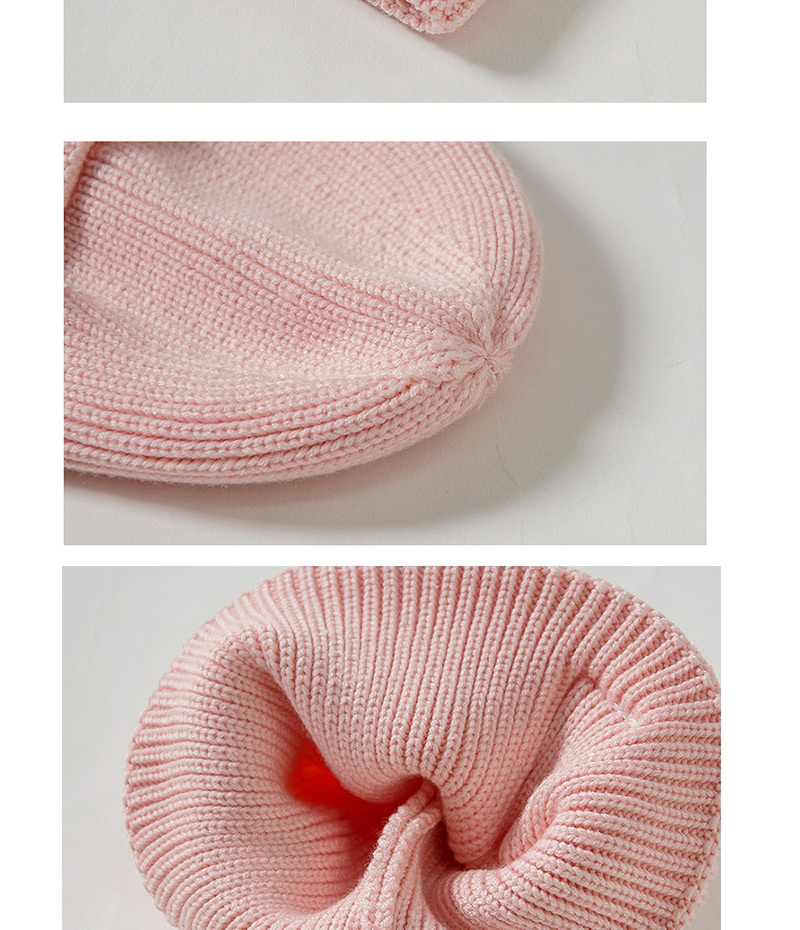 Fashion Pink 1980 Labeling Knitted Wool Cap Children (48-52),Children