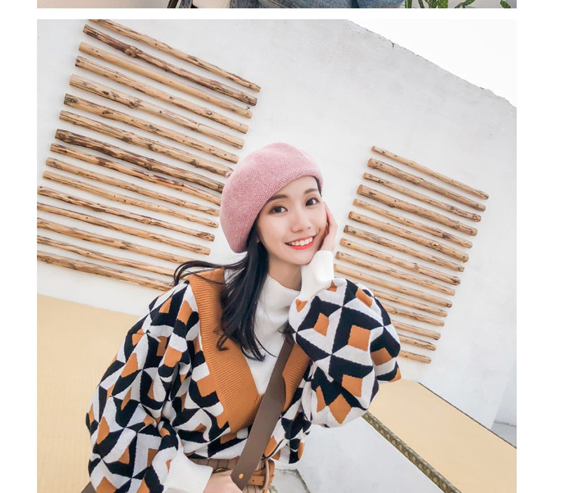 Fashion Black Two-tone Wool-blend Beret,Beanies&Others
