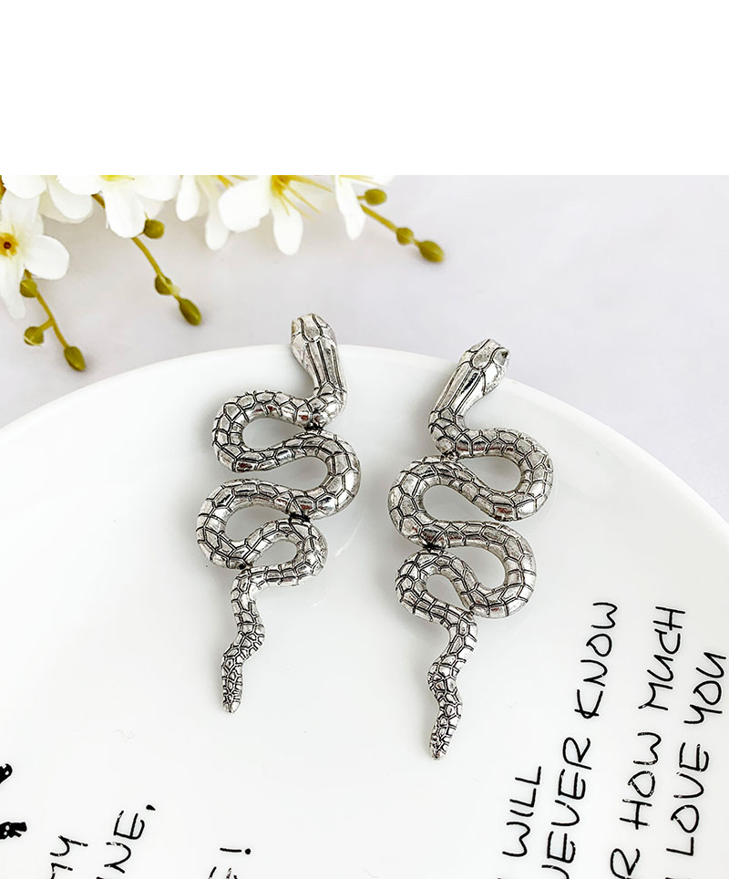 Fashion Silver Alloy Long Snake Earring,Stud Earrings