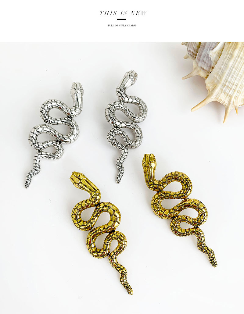 Fashion Gold Alloy Long Snake Earring,Stud Earrings