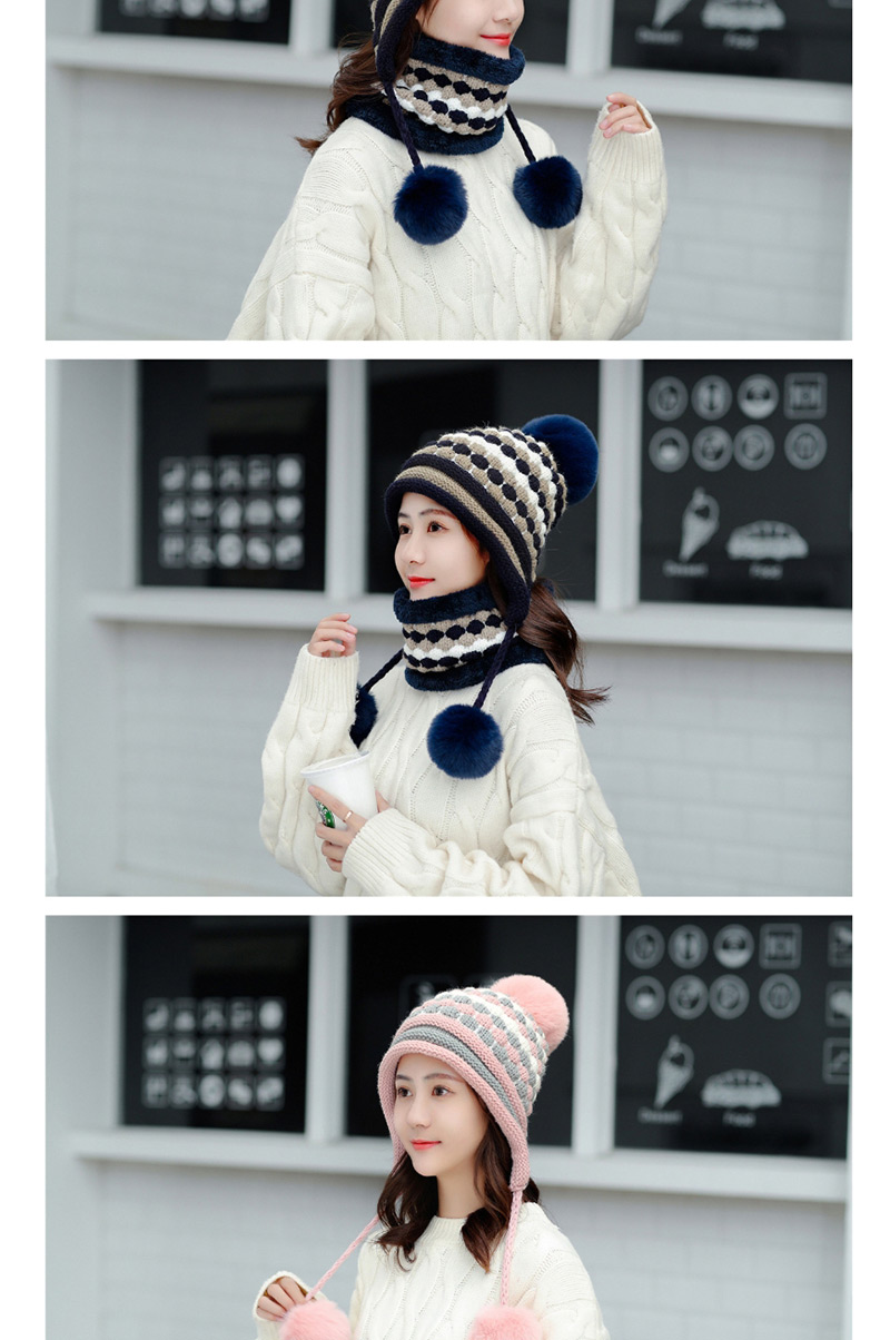 Fashion White Suit Hair Ball Knitted Wool Cap,Knitting Wool Hats