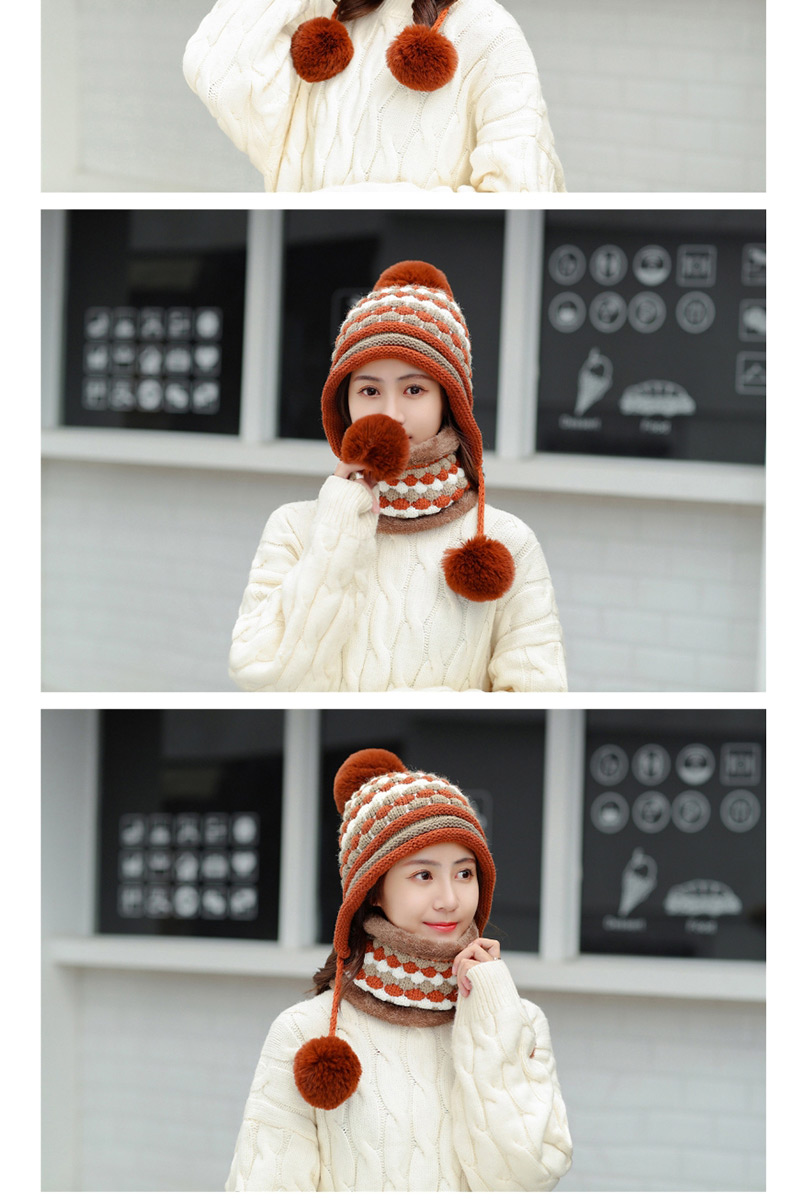 Fashion Pink Suit Hair Ball Knitted Wool Cap,Knitting Wool Hats