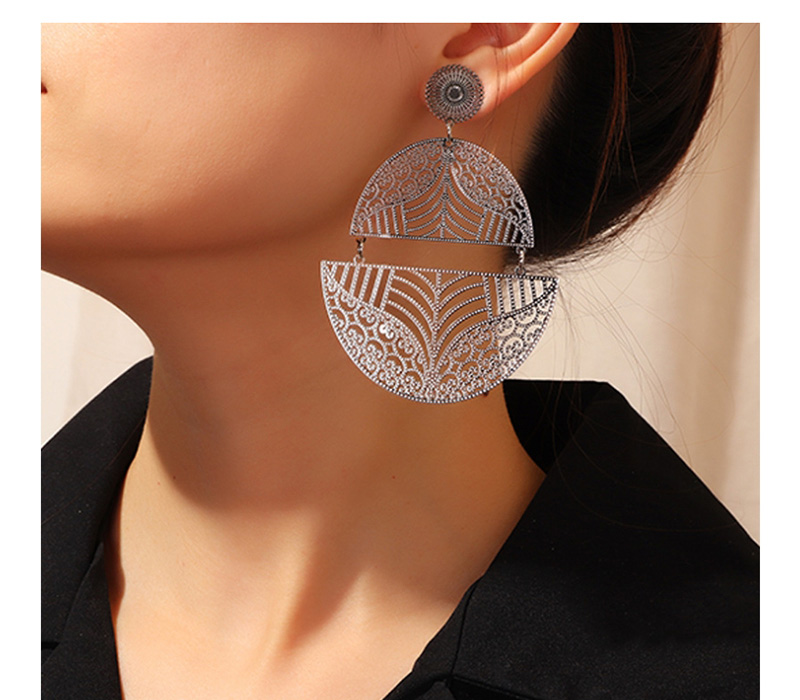 Fashion Silver Geometric Openwork Earrings,Drop Earrings
