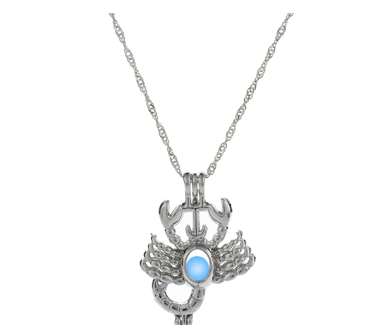 Fashion Sky Blue Scorpion Luminous Necklace,Pendants