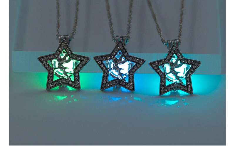 Fashion Uv Lamp Color Random (with Battery) Pentagram Angel Diamond Luminous Necklace,Household goods