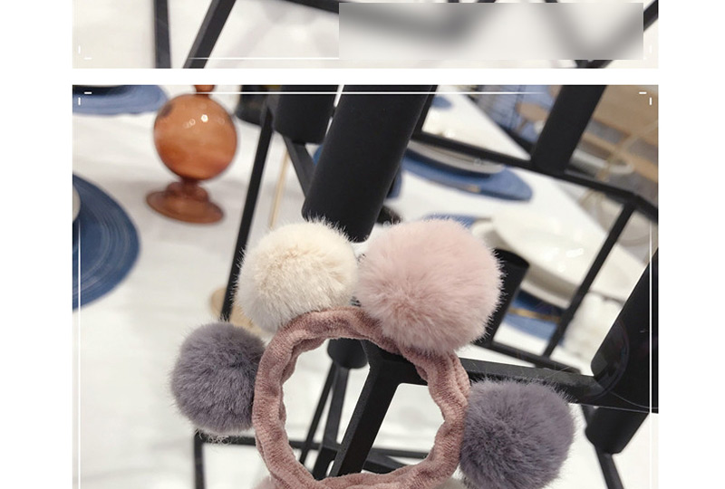 Fashion Pink Plush Hit Color Hair Ball High Elastic Without Trace Hair Ring,Hair Ring