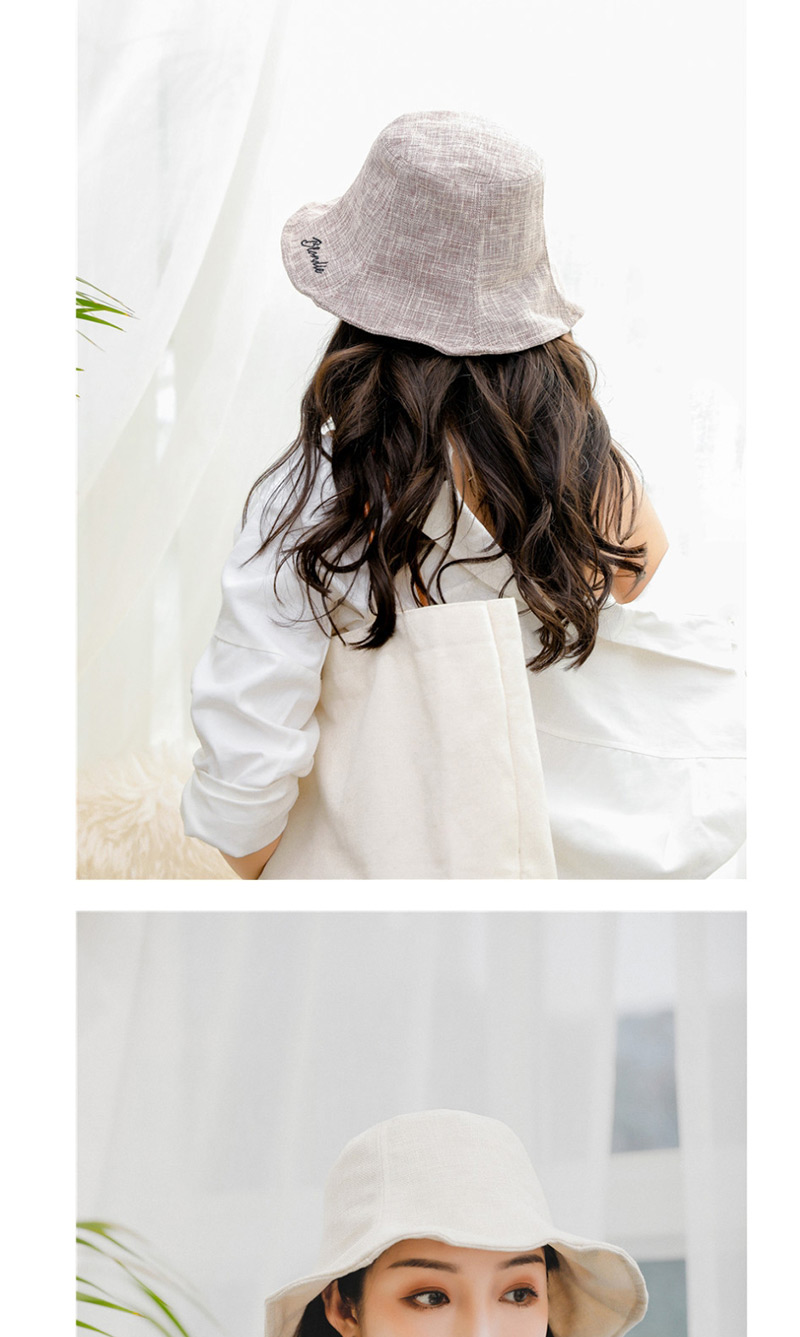 Fashion Beige Sunscreen Linen Folding Fisherman Hat,Sun Hats