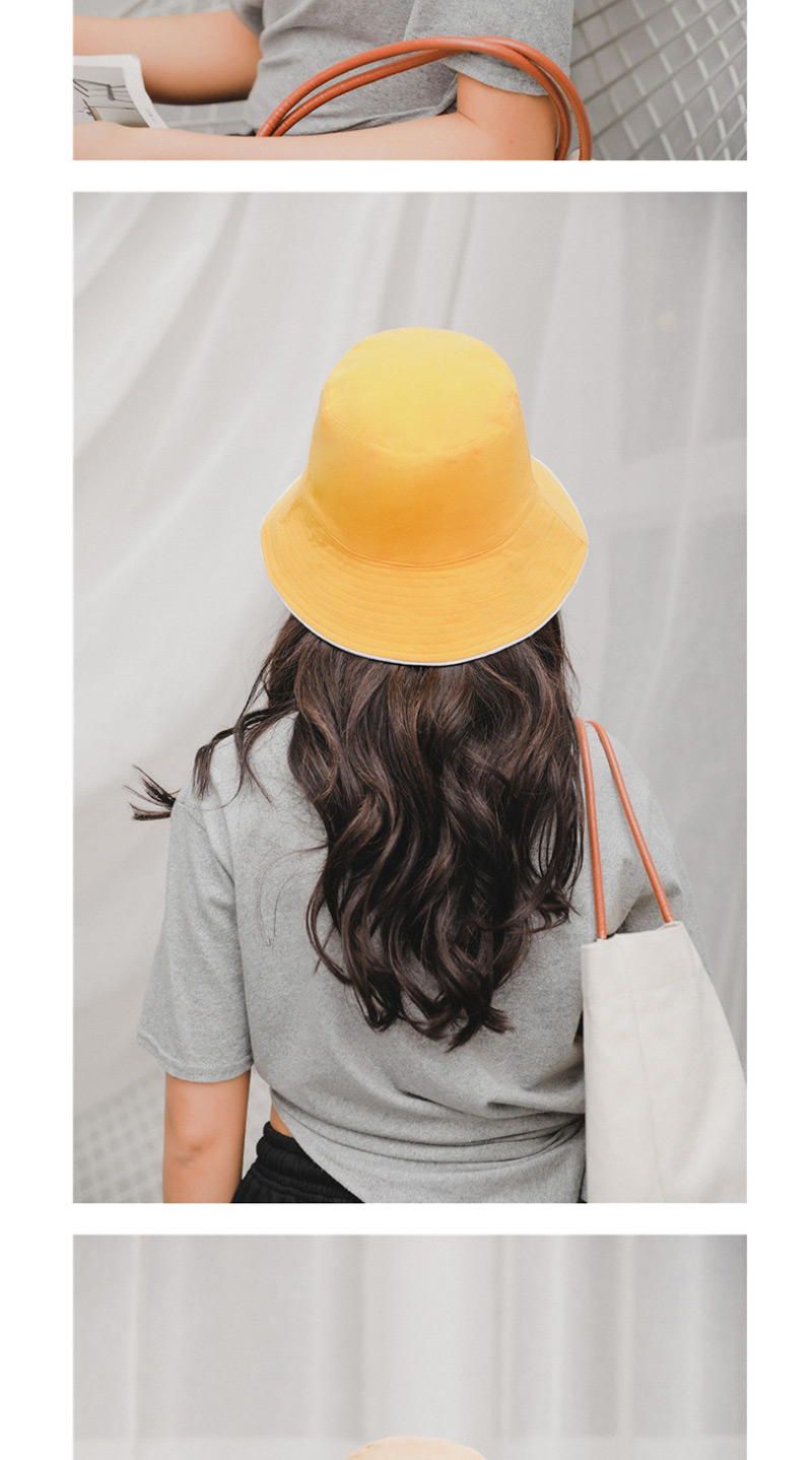 Fashion Yellow Sunscreen Double-sided Folding Fisherman Hat,Sun Hats