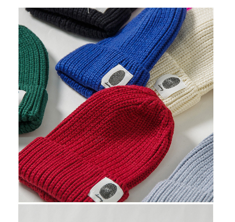 Fashion Gray Patch Wool Cap Adult (56-60),Knitting Wool Hats