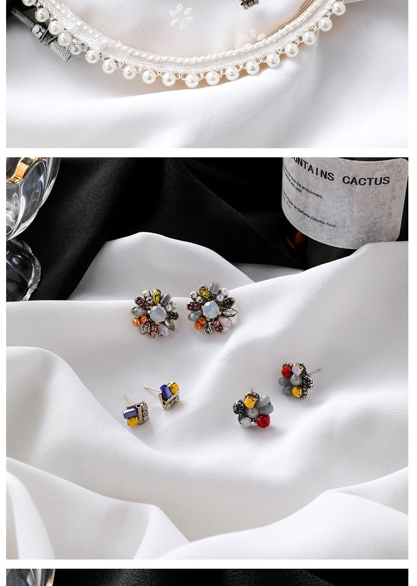 Fashion Flower Section (large Size)  Silver Needle Geometric Earrings,Stud Earrings