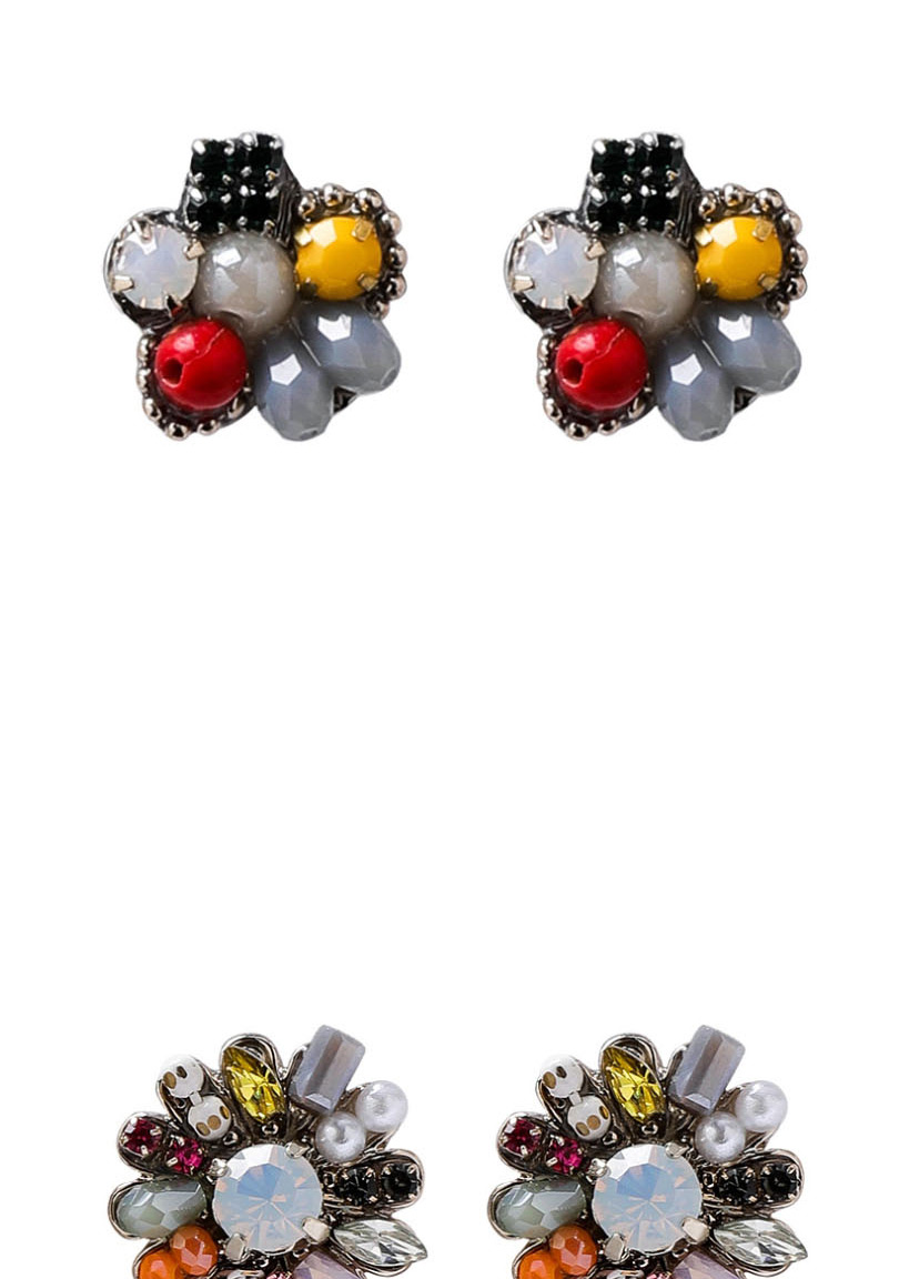 Fashion Flower Section (small)  Silver Needle Geometric Earrings,Stud Earrings