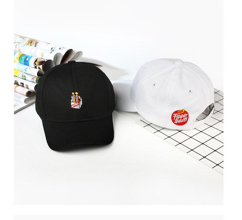 Fashion Letter - Black Embroidered Letter Cartoon Baseball Cap,Baseball Caps