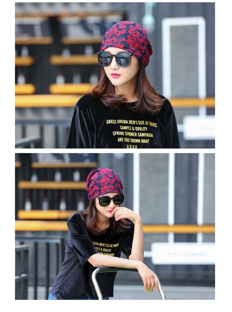 Fashion Black Lace Flower Double-layer Cap,Beanies&Others