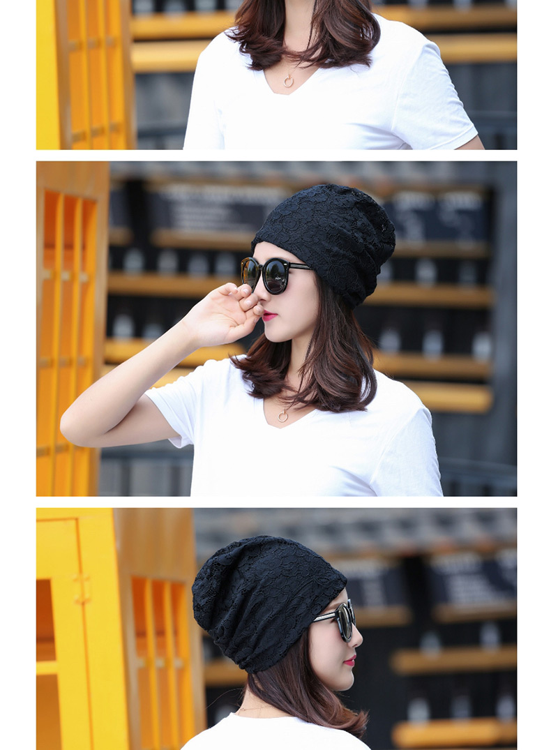 Fashion Black Lace Flower Double-layer Cap,Beanies&Others
