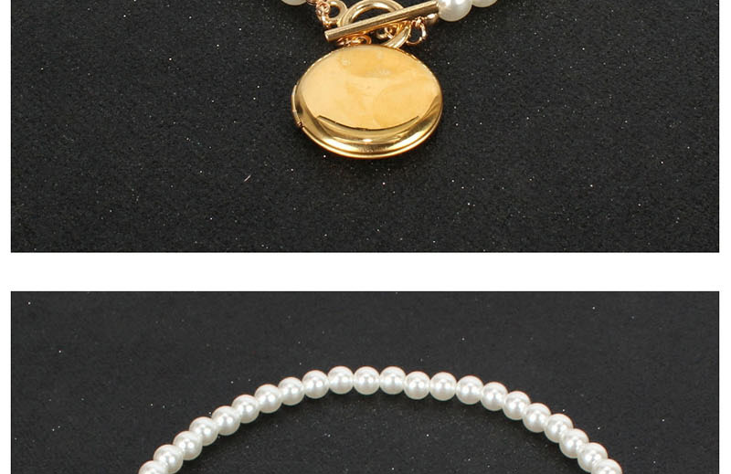 Fashion Creamy-white Platinum Gold Imitation Pearl Necklace,Pendants
