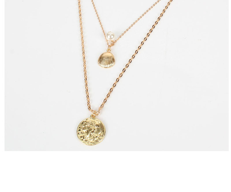 Fashion Gold People Avatar Coin Shell Necklace,Multi Strand Necklaces