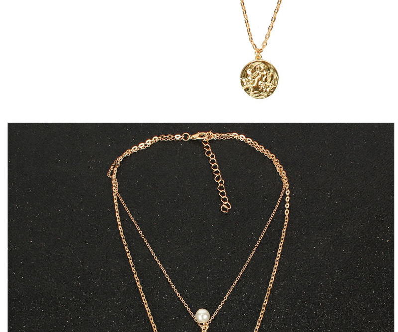 Fashion Gold People Avatar Coin Shell Necklace,Multi Strand Necklaces