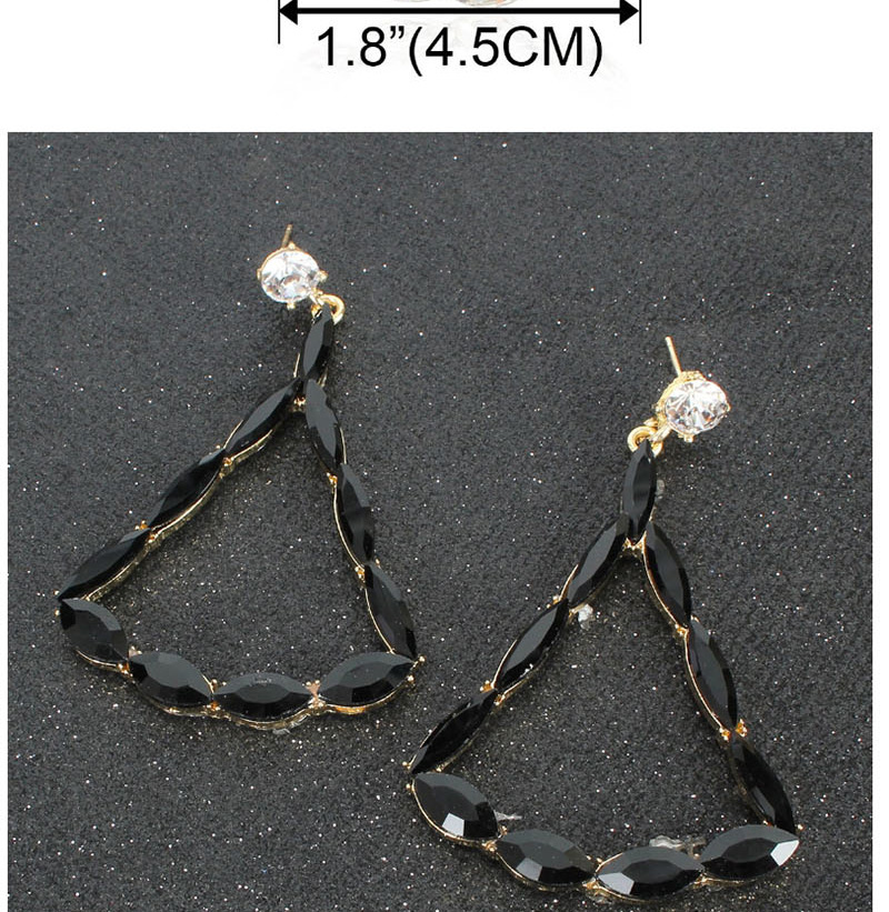 Fashion Black Metal Rhinestone Irregular Earrings,Drop Earrings