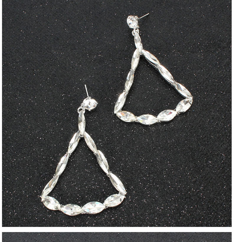 Fashion White Metal Rhinestone Irregular Earrings,Drop Earrings