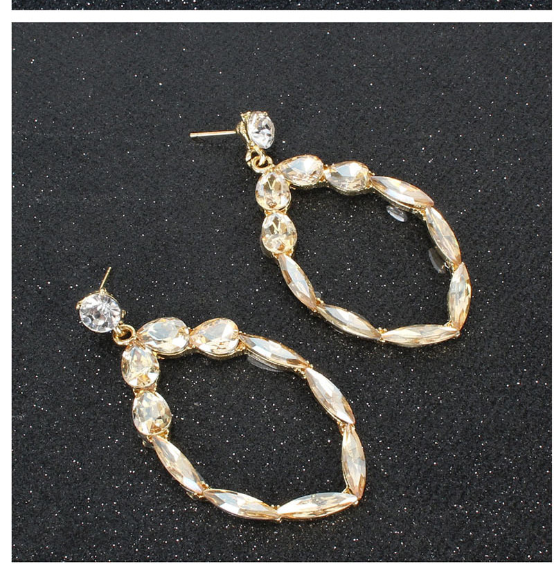 Fashion Ab White Geometric Alloy Diamond Earrings,Drop Earrings