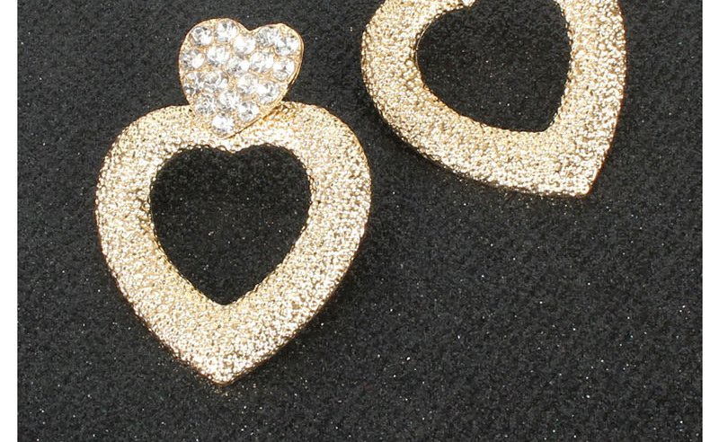 Fashion Gold Love Alloy Micro-studded Hollow Earrings,Drop Earrings