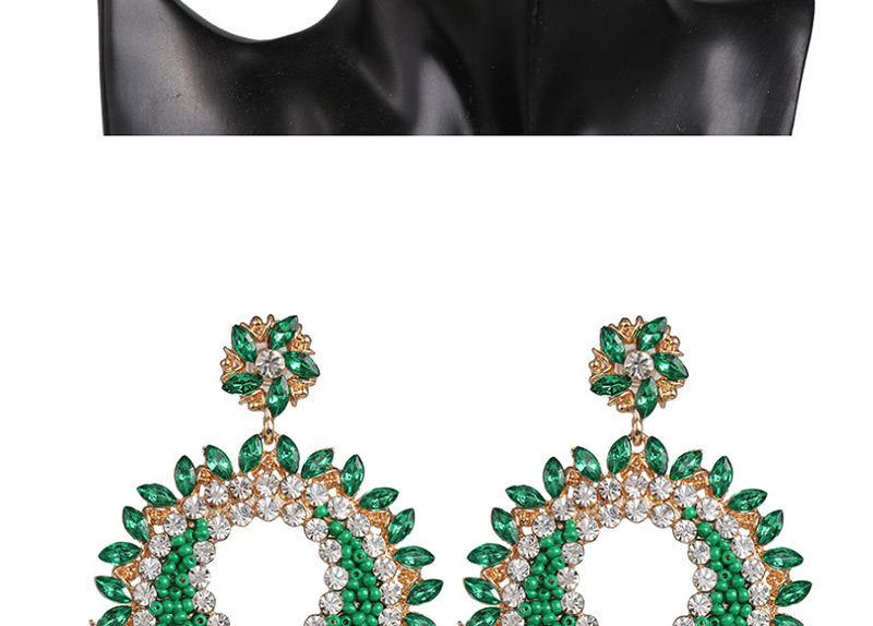Fashion White Geometric Half Sector Mosaic Glass Stud Earrings,Drop Earrings