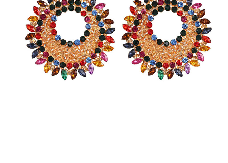 Fashion Yellow Green Geometric Half Sector Mosaic Glass Stud Earrings,Drop Earrings