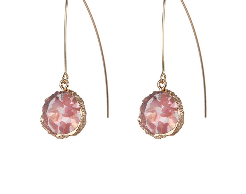 Fashion Pink Geometric Epoxy Cluster Droplet Earrings,Drop Earrings