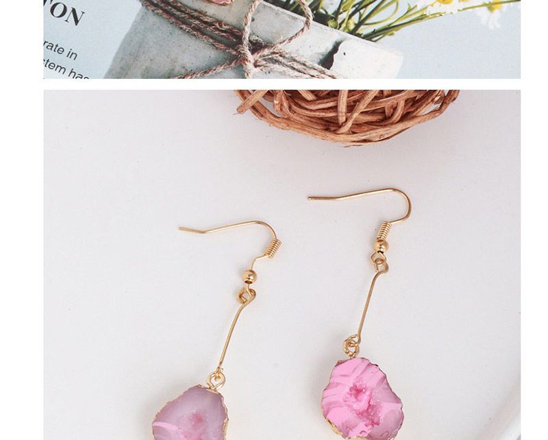 Fashion Pink Mosaic Cluster Earrings,Drop Earrings