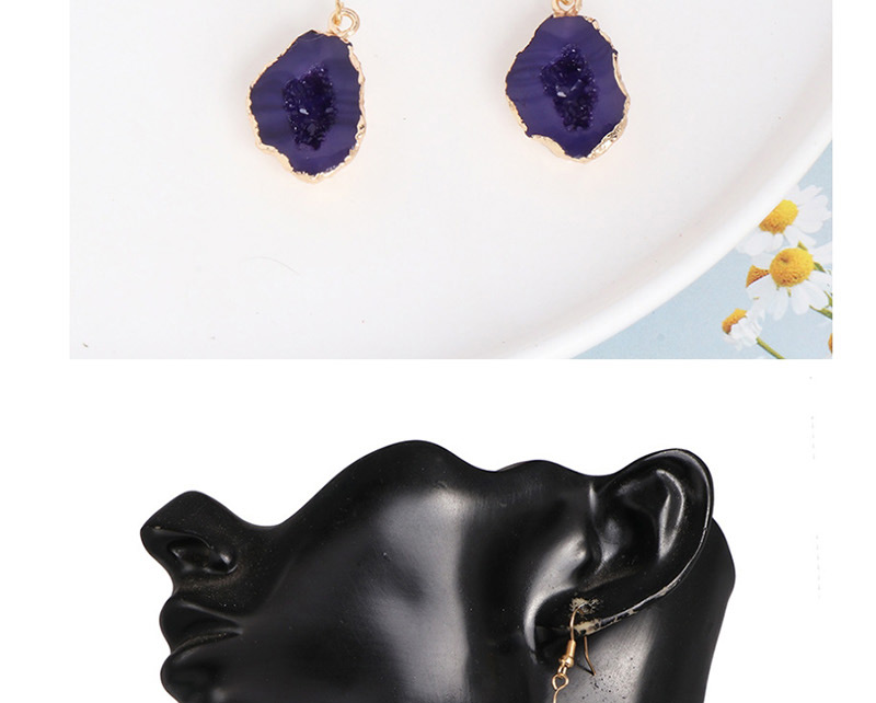 Fashion Purple Mosaic Cluster Earrings,Drop Earrings
