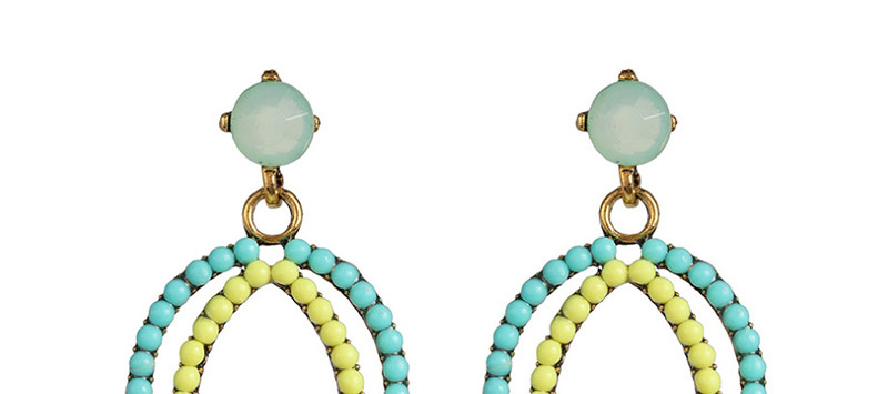 Fashion Green Geometric Rice Earrings,Drop Earrings