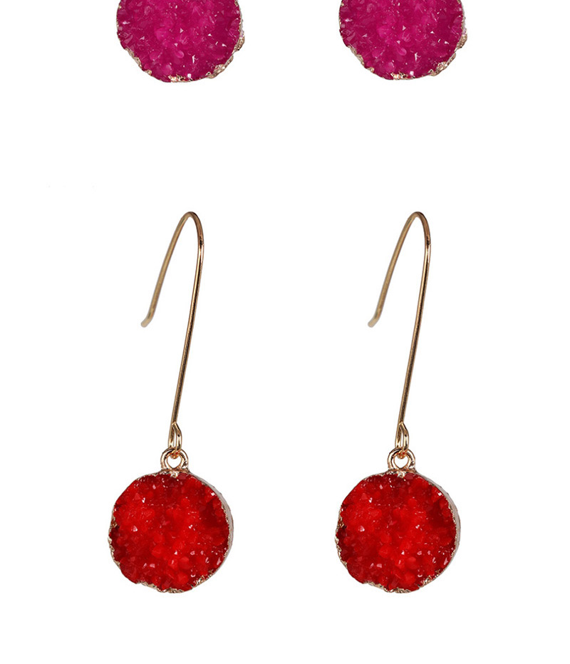 Fashion Rose Purple Geometric Epoxy Cluster Droplet Earrings,Drop Earrings