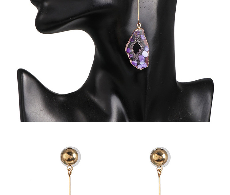 Fashion Purple Geometric Drop Earrings,Drop Earrings