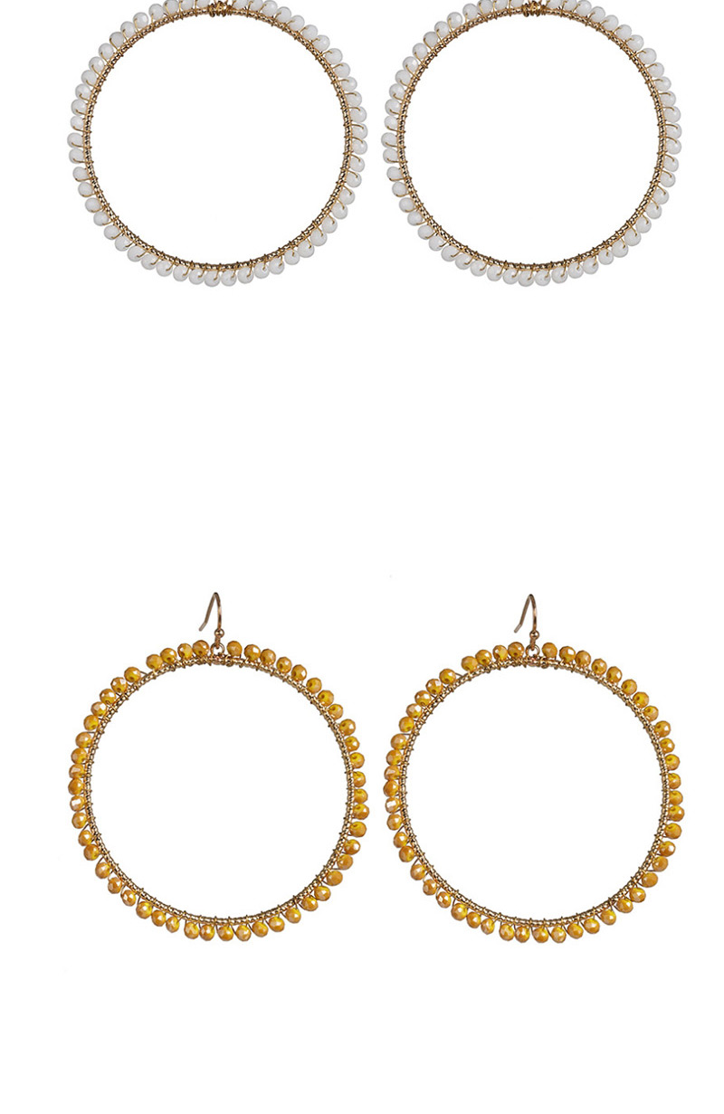 Fashion Gold Full Diamond Round Bead Earrings,Drop Earrings