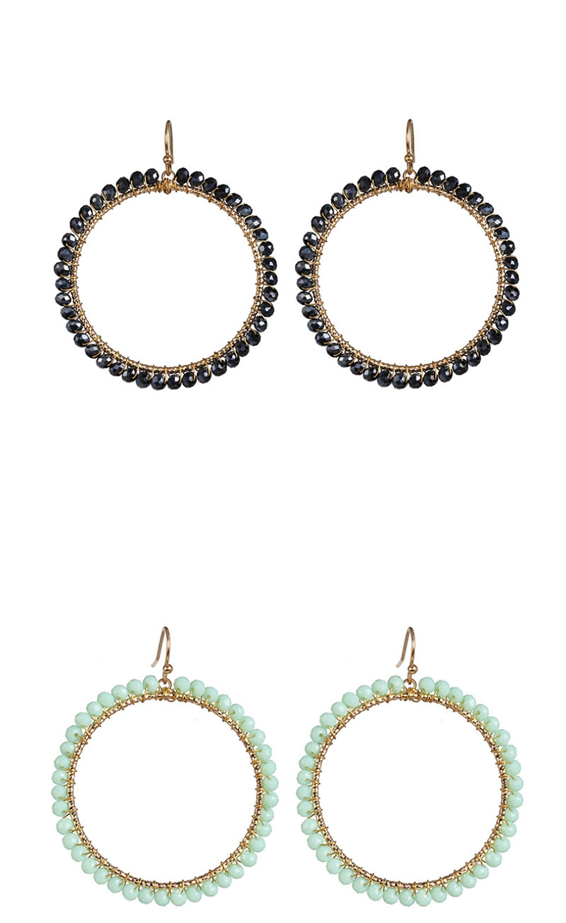 Fashion Black Color Full Diamond Round Bead Earrings,Drop Earrings