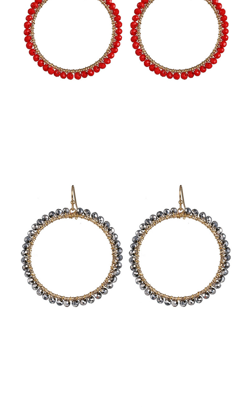 Fashion Silver Full Diamond Round Bead Earrings,Drop Earrings