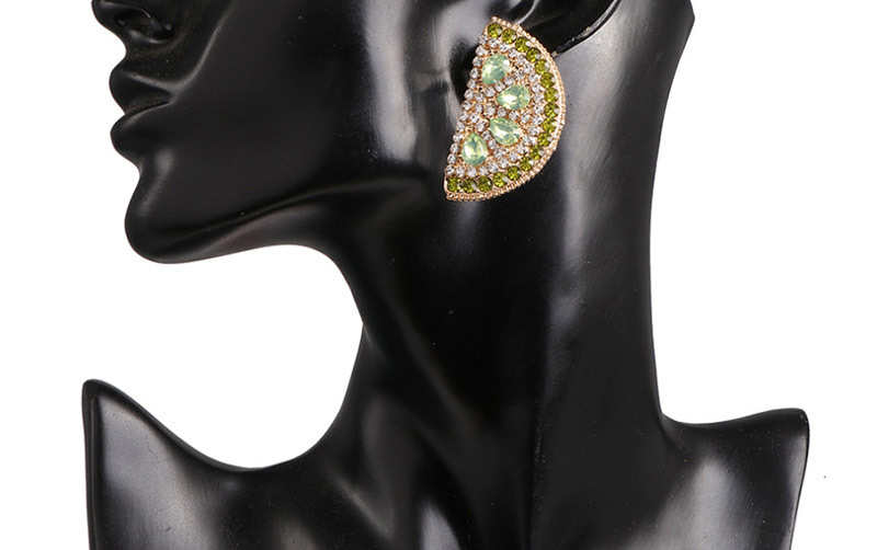 Fashion Green Grapefruit Three-dimensional Simulation Fruit Earrings,Stud Earrings