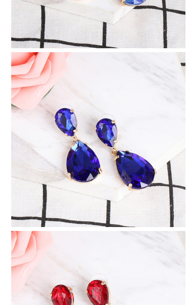 Fashion Blue Crystal Glass Diamond Earrings,Drop Earrings