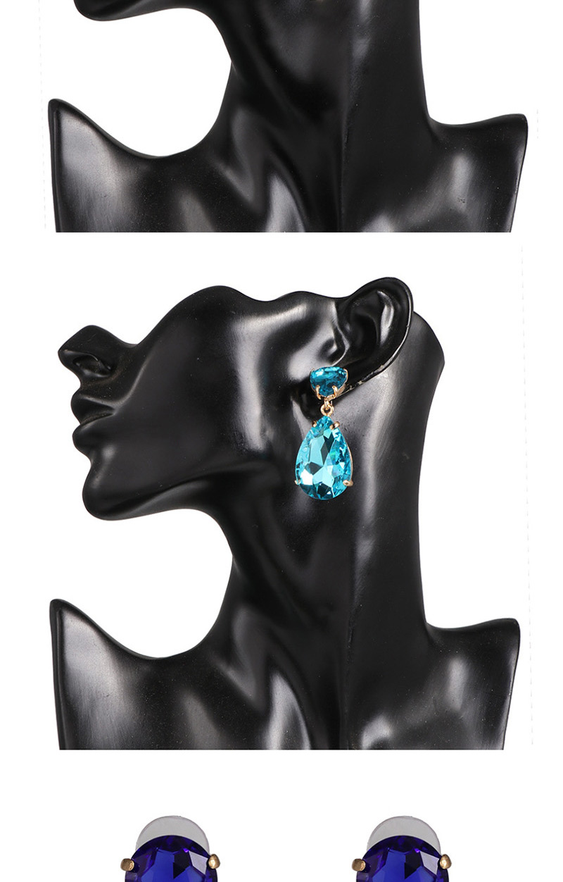 Fashion Lake Blue Crystal Glass Diamond Earrings,Drop Earrings