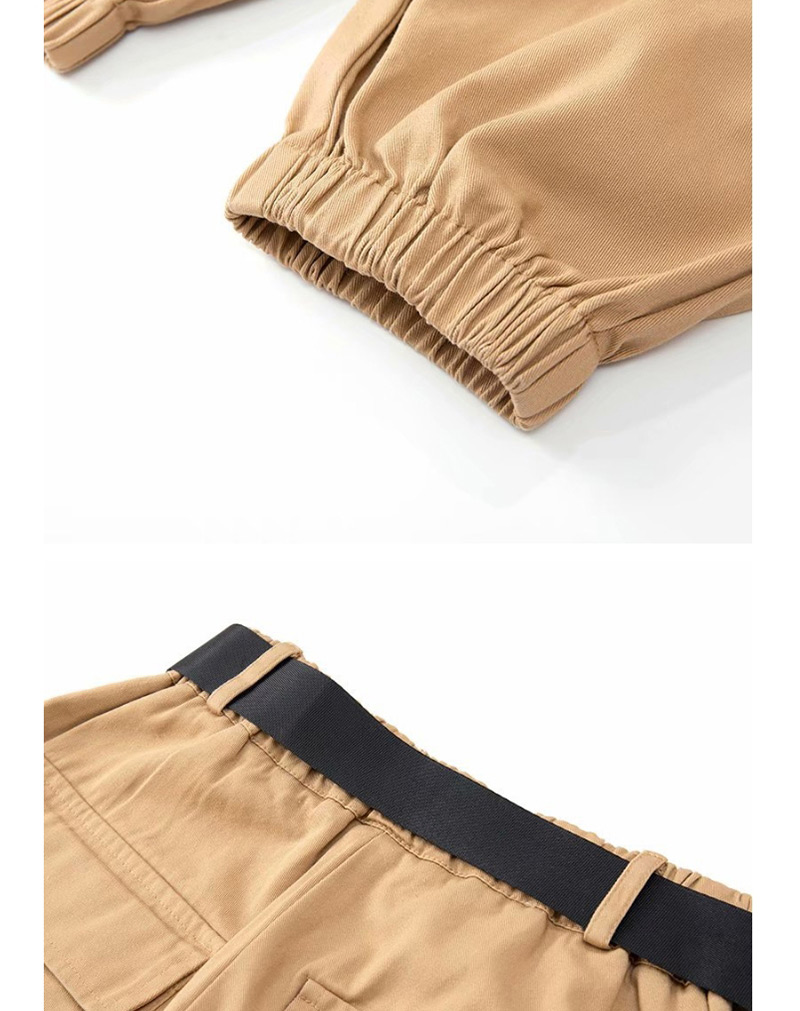 Fashion Orange Access Zipper Multi-pocket Harness Tooling Trousers,Pants