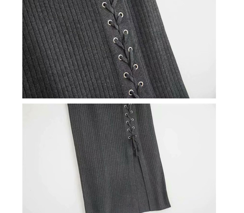 Fashion Black Stringed Knit Skirt,Skirts
