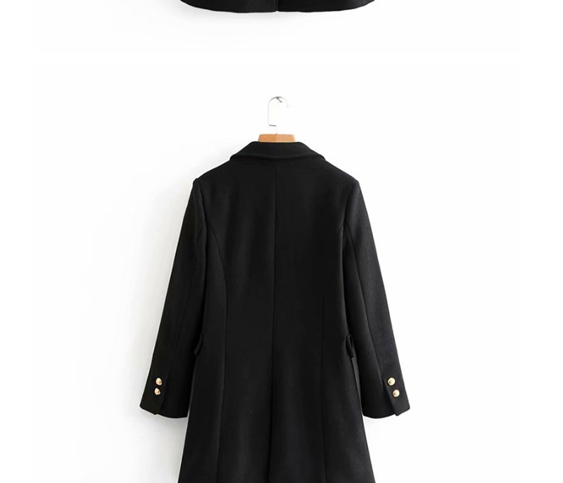Fashion Black Single-breasted Long Coat,Coat-Jacket