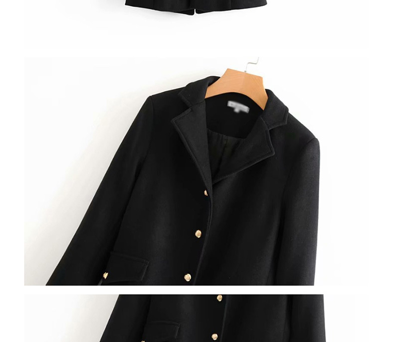Fashion Black Single-breasted Long Coat,Coat-Jacket