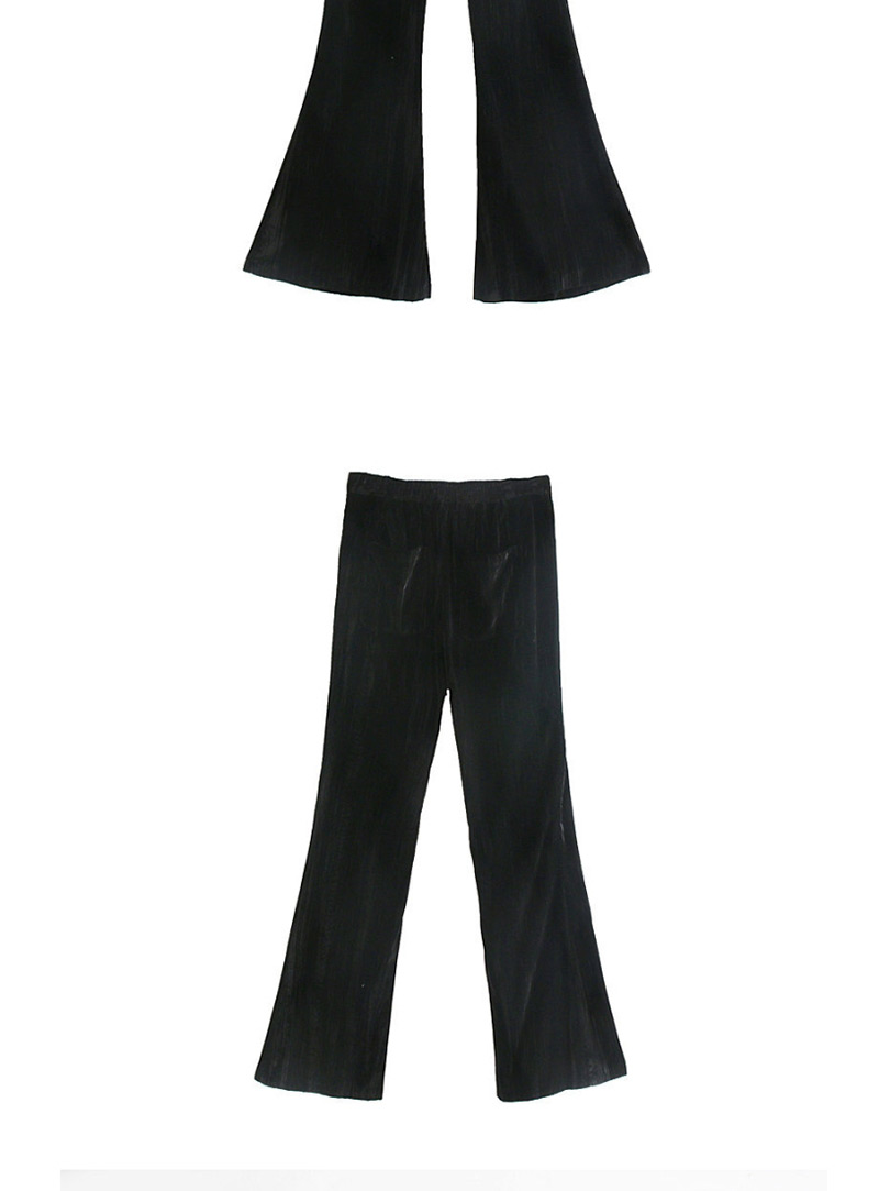 Fashion Black Velvet Straight Pants,Pants