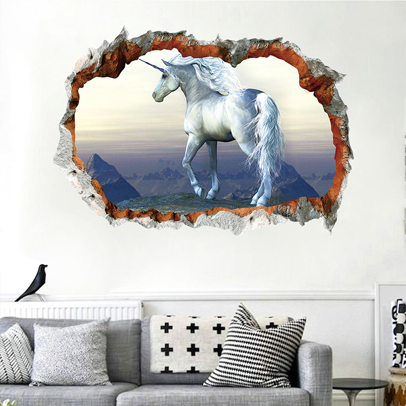 Fashion Color Horn Animal Green Wall Sticker,Festival & Party Supplies