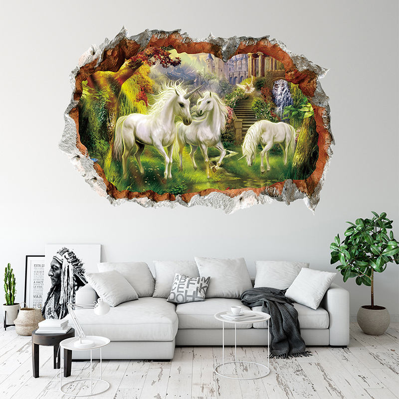 Fashion Color Horn Animal Green Wall Sticker,Festival & Party Supplies