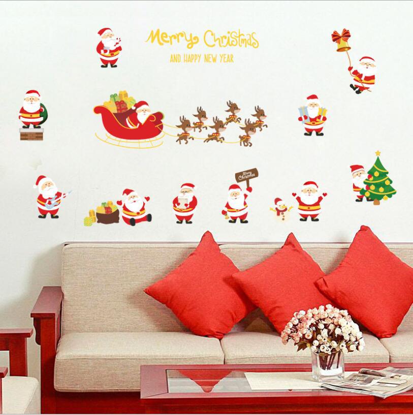 Fashion Color Christmas Gold Effect Wall Sticker,Festival & Party Supplies