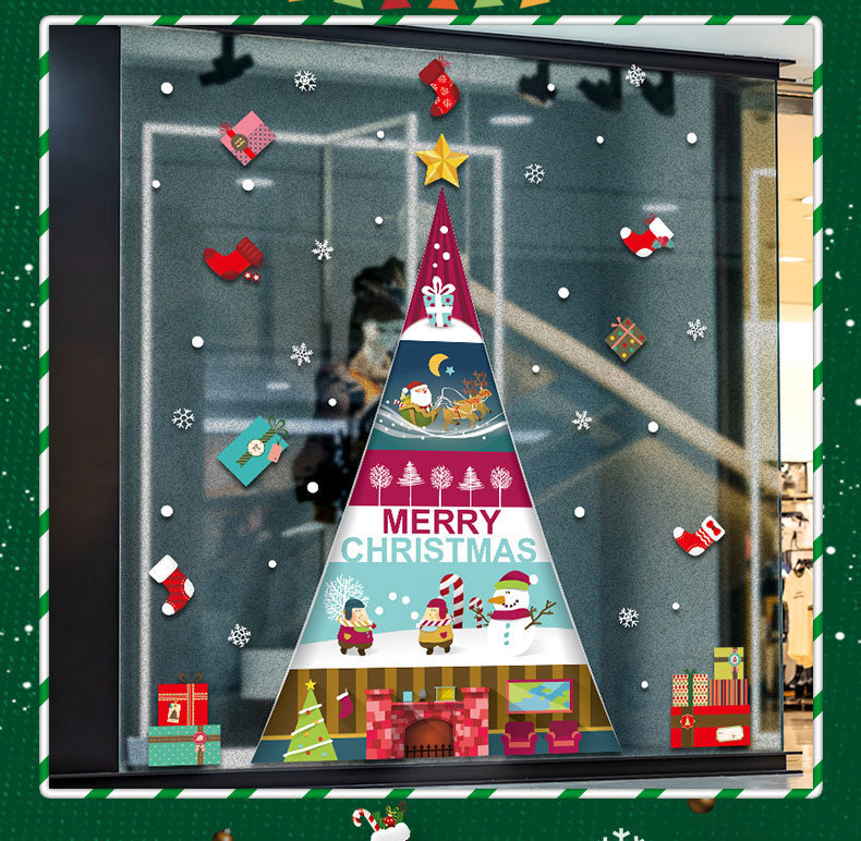 Fashion Color Christmas Tree Double Wall Sticker,Festival & Party Supplies
