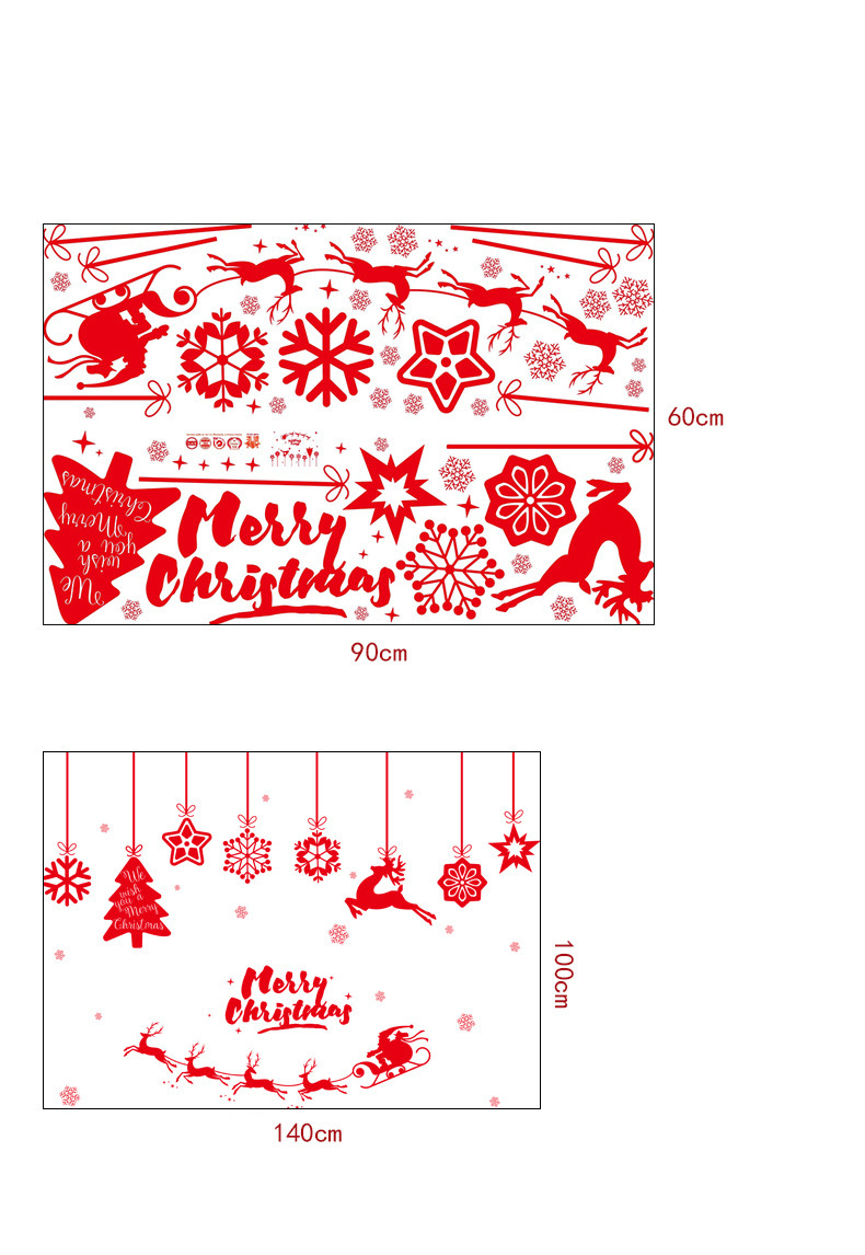 Fashion Red Christmas Wall Sticker,Festival & Party Supplies