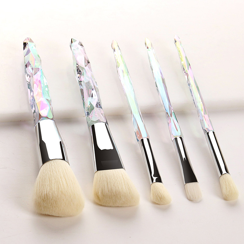 Fashion White 5 Sticks Shaped Crystal Handle Makeup Brush,Beauty tools